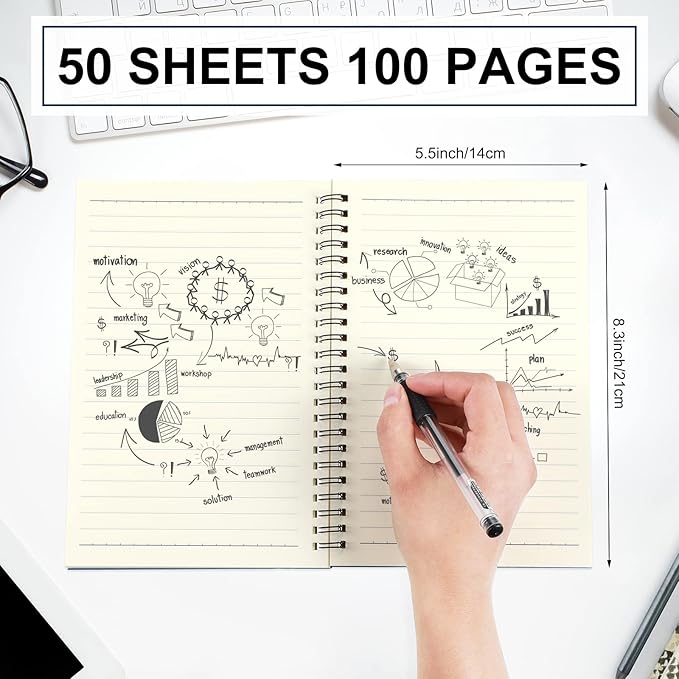 Yahenda 18 Pcs Spiral Notebook Bulk A5 Journal Lined 8.3'' x 5.5'' Writing Composition Paper Small Notepad Subject Notebook for Students Office Business Back to School Supplies (Deep Blue)