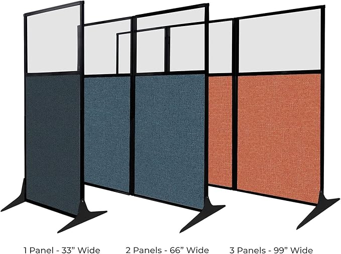 Versare Workstation Partition | Portable Wall Divider | Modern Office Cubicle | Free Standing Privacy Screen | Flexible Work Space | 33" x 70" Lime Green Fabric Panels