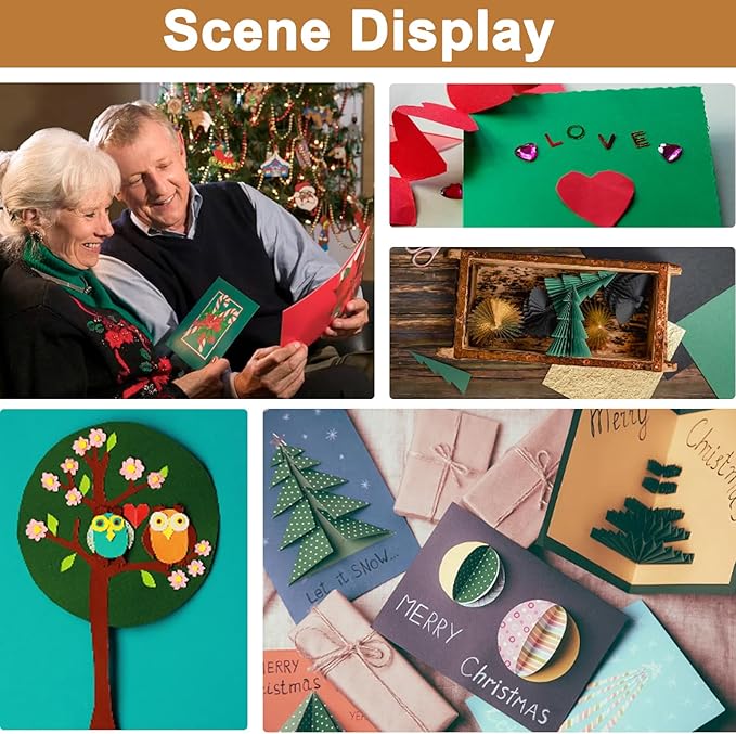 28 Sheets Christmas Green Shimmer Cardstock 8.5 x 11 Craft Paper, 92lb Premium Paper Card Stock for DIY Cards Making, Anniversaries, Wedding Invitations, Greeting Cards