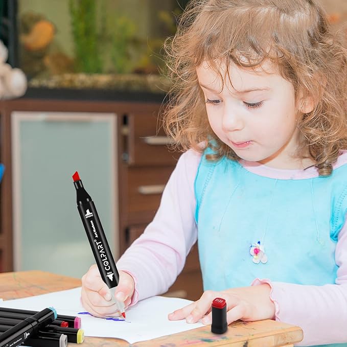 80 Colors Alcohol Markers Dual Tip Art Markers for Kids Marker Pens for Adult Coloring Painting Supplies Perfect for Painting, Coloring, Sketching and Drawing Christmas Gift Ideas