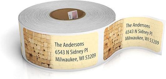 Customized Personalized Address Labels - Made in The USA by Kenco (500 Labels, Kotel Western Wall)