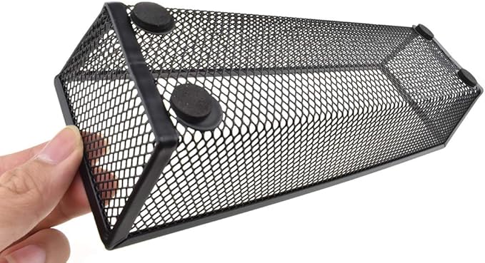 HAHIYO Stackable Mesh Tray Cup 9 x 3 x 2 inches Sturdy Container for Desk Drawer Organizer Collection for Home Office School kitchen Soft Foam Feet No Sharp Edges 2 Pack Black