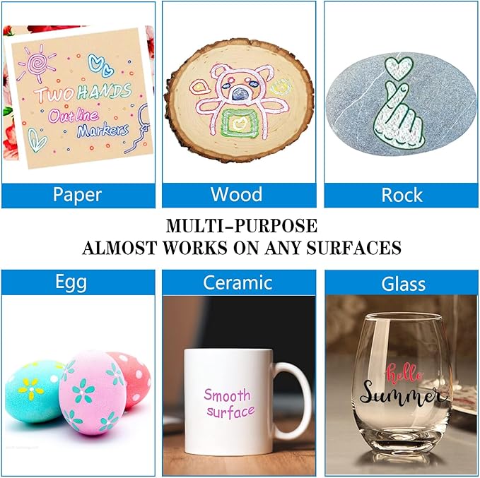 Muchcute Shimmer Markers Outline Glitter Pens: 48 Stocking Stuffers Tween Teen Girl Gifts Trendy Stuff Cute Things Arts Crafts Art Supplies Kids Ages 4 5 6 7 8 9 10 12 14 16 18 Year Old Present Ideas
