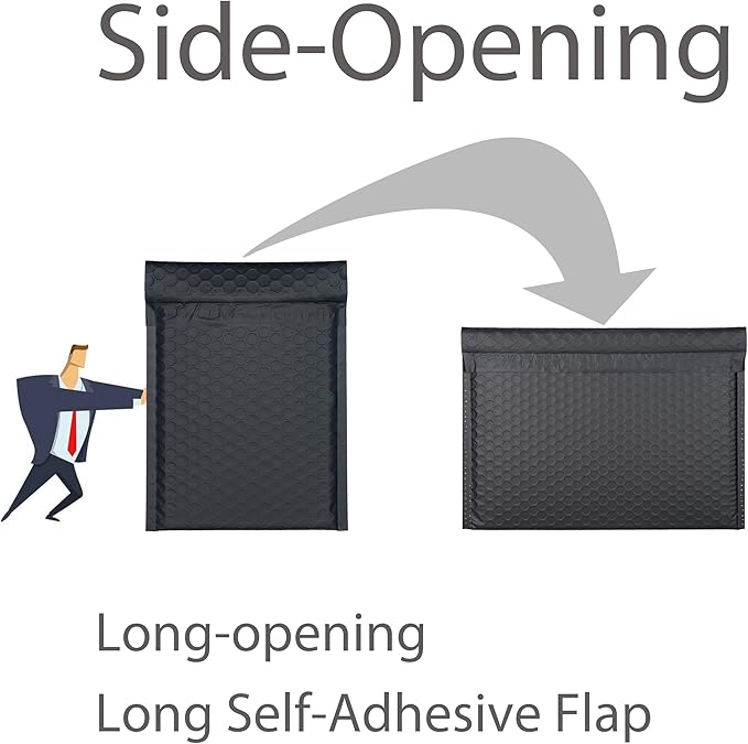 Light Pink Side-Loading Bubble Mailers 8 x 5 Inches,Self-Seal Padded Mailing Envelopes, Pack of 27