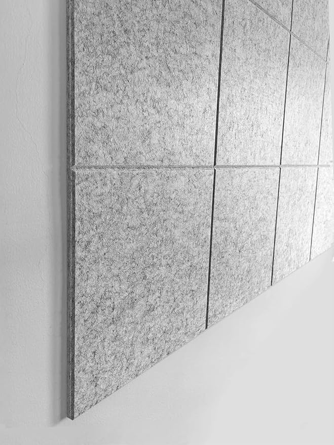 Large Cork Board Alternative - 12-Pack Felt Wall Tiles with Safe Removable Adhesive Tabs, Cork Wall Tiles Bulletin Board Home Office Essentials - Marble