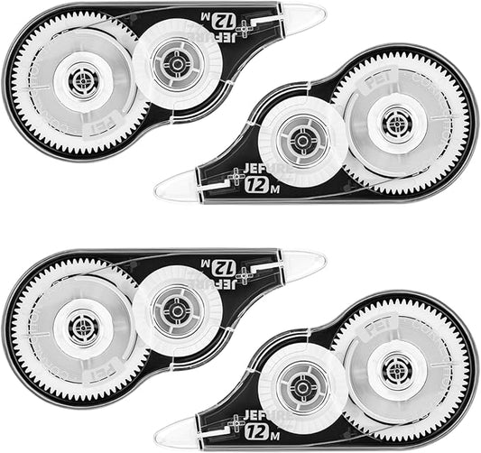 4 Pcs Correction Tape, 39.37 Ft White Wrong Out Tear-Resistant Bulk, Instant Corrections Easy to Use Applicator for School, Office, Note Taking, Journal (Tape Width 0.2 in,Clear)