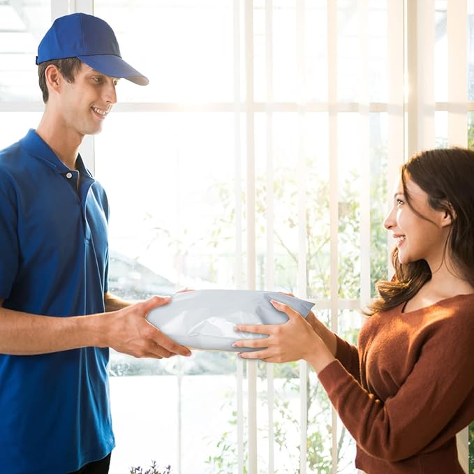 Poly Mailers 10x13 Inch 200 Pcs, White Shipping Bags, Mailing Envelopes with Self Seal Adhesive Strip, Waterproof and Tear-Proof Poly Bags for Non-Fragile Items.