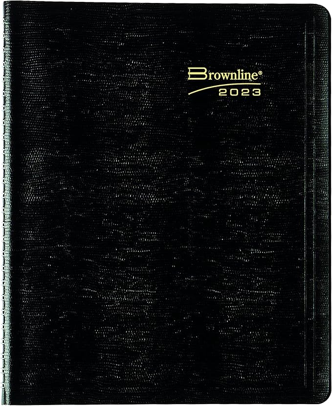 Brownline Essential Collection 14-Month Ruled Monthly Planner, 8.88 x 7.13, Black Cover, 14-Month (Dec to Jan): 2022 to 2024