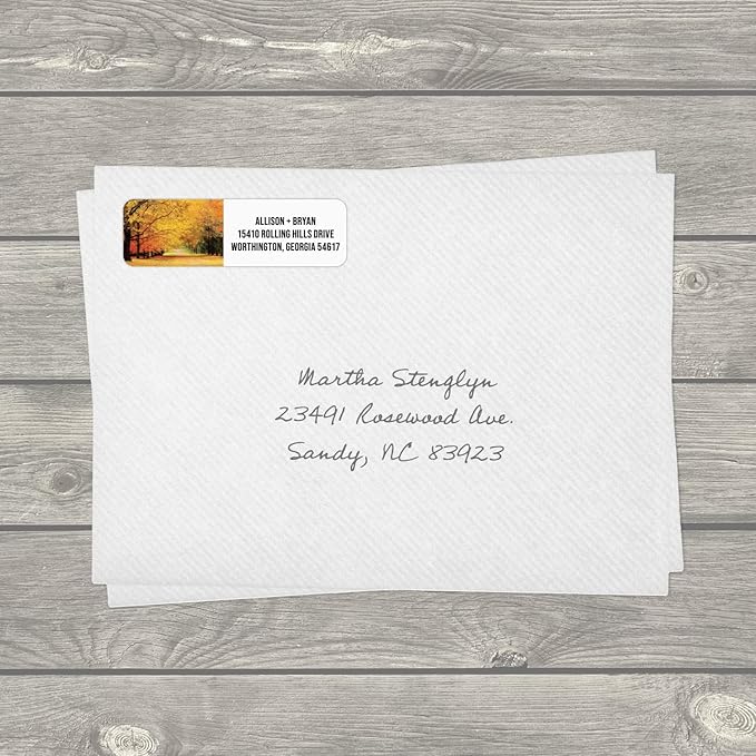 Scenic Landscape Rolled Address Labels / 250 Personalized Return Address Labels/Designer Address Stickers in Elegant Plastic Dispenser