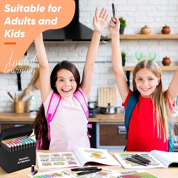 Alcohol Based Marker with Case, 168 Colors Dual Tip Permanent Art Markers for Book Painting Card Making Coloring Illustrations Sketch