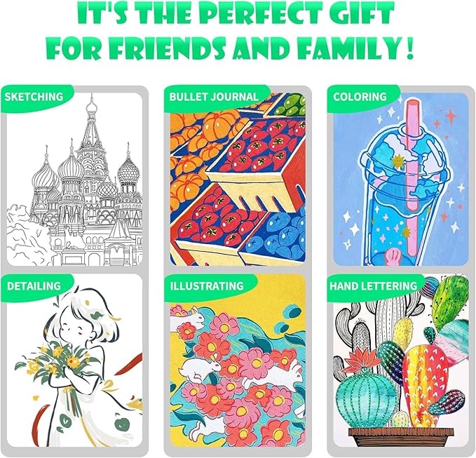 Double Brush Marker Pens, 144 Colors Art Markers Set with Fine Tip and Brush Tip for Kids Adult Coloring Book Hand Lettering Calligraphy Drawing Art Supplies Kit