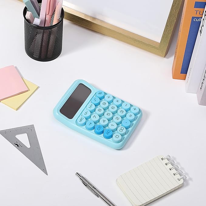 Mr. Pen- Mechanical Switch Calculator, 12 Digits, Large LCD Display, Blue Calculator Big Buttons, Mechanical Calculator, Calculators Desktop Calculator, Cute Calculator, Aesthetic Calculator Blue