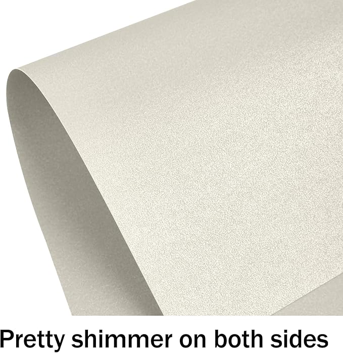 100 Sheets Silver Shimmer Cardstock 8.5 x 11 Metallic Paper, Goefun 80lb Card Stock Printer Paper for Invitations, Crafts, DIY Cards,Graduations