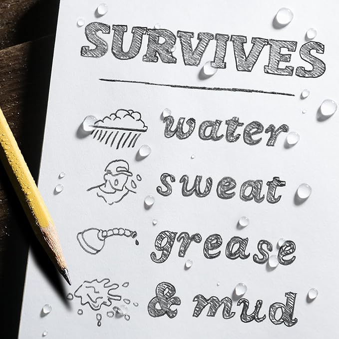 Rite In The Rain Weatherproof Stapled Notebook, 4 5/8" x 7", Yellow Cover, Journal Pattern, 3 Pack (No. 391FX)
