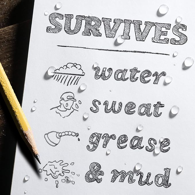 Rite In The Rain Weatherproof Stapled Notebook, 4 5/8" x 7", Yellow Cover, Journal Pattern, 3 Pack (No. 391FX)