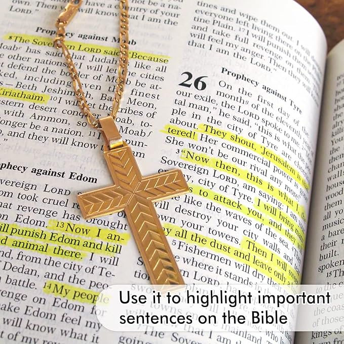 feela 12 Pack Yellow Gel Bible Highlighters Markers Journaling Supplies, No Bleed Through For Highlighting Journal School Office