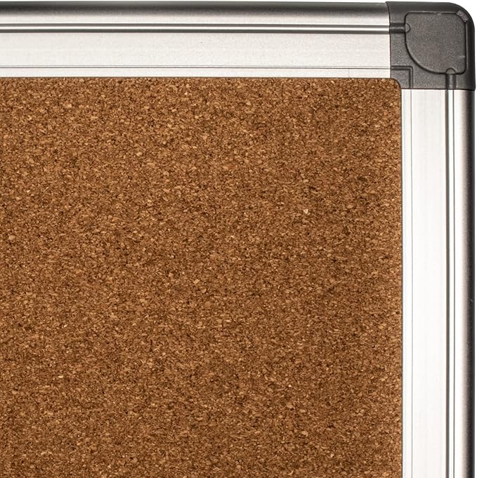BIBOC 24 x 36 inches Cork Board, Bulletin Board,Felt Board, Pin Board, Notice Board, Memo Board for Homes or Offices, 24 X 36 Inches, Silver Aluminium Frame