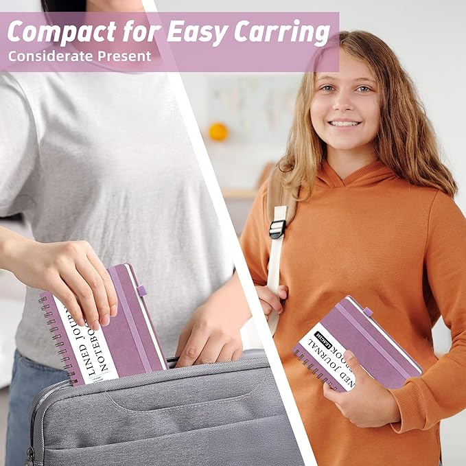 Lined Spiral Journal Notebook for Women & Men, College Ruled Hardcover Notebook for Work & Note Taking, Journals for Writing, 100 GSM, Business, School, 140 Pages, A5(5.8"x8.5") - Pink