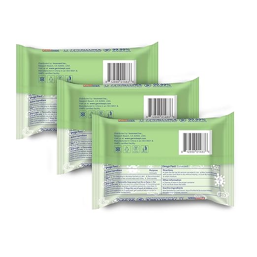 Germisept 75% Alcohol Advanced Hand Sanitizing Wipes | 50 Count per Pack x Pack of 3 = 150 Wipes