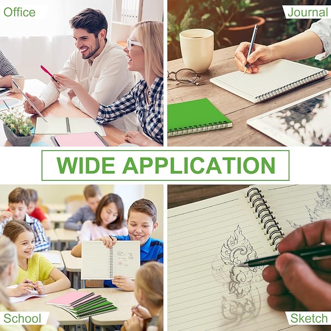 Yahenda 18 Pcs Spiral Notebook Bulk A5 Journal Lined 8.3'' x 5.5'' Writing Composition Paper Small Notepad Subject Notebook for Students Office Business Back to School Supplies (Pink,Light Green)