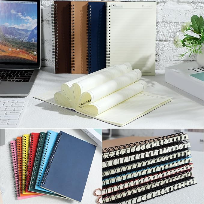 12 Pack Small Spiral Notebook A5 Lined College Ruled Spiral Journal Notebook 5.5 x 8.3 Inch Kraft Cover, 120 Pages for Work Students Office Business(Multi Colors)