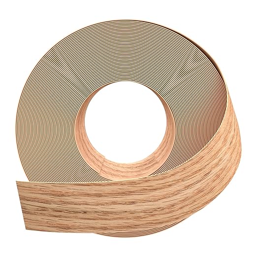 GSCIT Club Red Oak Edge Banding, 1 1/2 inch x 10ft roll of Veneer Edge Banding Pre-glued Flexible, Wood Tape Banding for Cabinet Repair Furniture