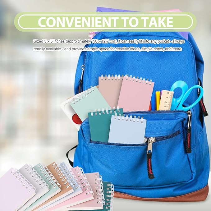 Ddaowanx Small Notebooks,3x5 Pocket Spiral Notepads With Lined Pages - The Perfect Little Mini Notebook to Stay Organized and Boost Productivity at Work or School (16, Cute Colors)