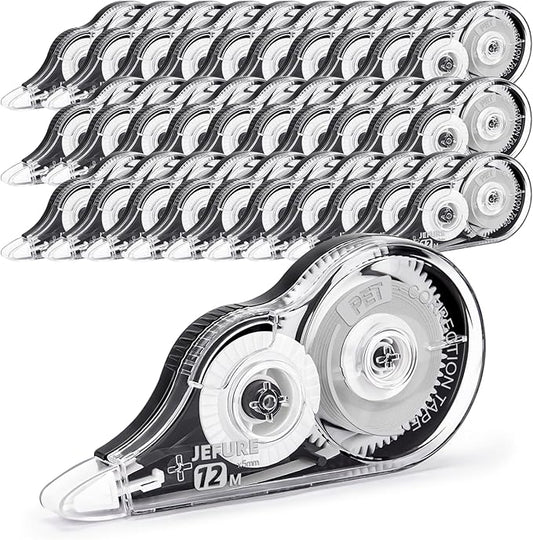 30 Pcs Correction Tape, 39.37 Ft White Wrong Out Tear-Resistant Bulk, Instant Corrections Easy to Use Applicator for School, Office, Note Taking, Journal (Tape Width 0.2 in,Clear)
