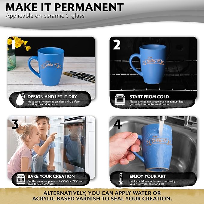 Stylo 4 Count Acrylic Metallic Pens - Rose Gold Paint Pens - Fine Tip Permanent Acrylic Metallic Paint Markers for Rock Painting, Glass, Wood, Ideal for Arts and Crafts (Pack of 4, Rose Gold)