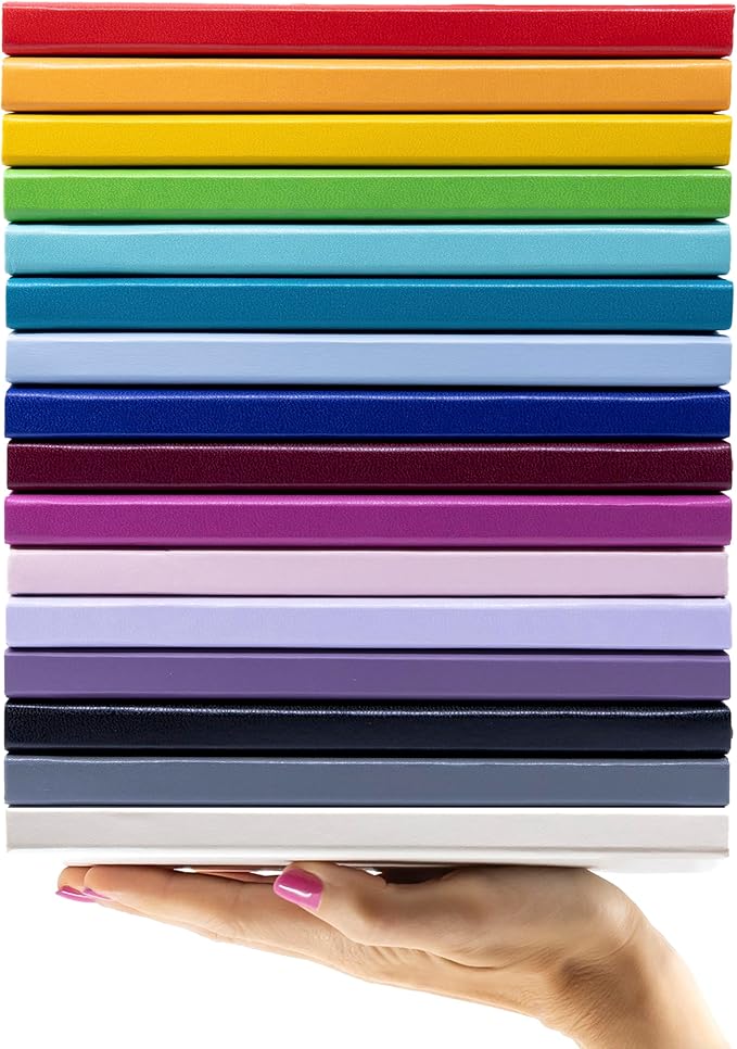 PAPERAGE Lined Journal Notebooks, 3 Pack, (Yellow, Blush & Turquoise), 160 Pages, Medium 5.6 inches x 8 inches - 100 GSM Thick Paper, Hardcover