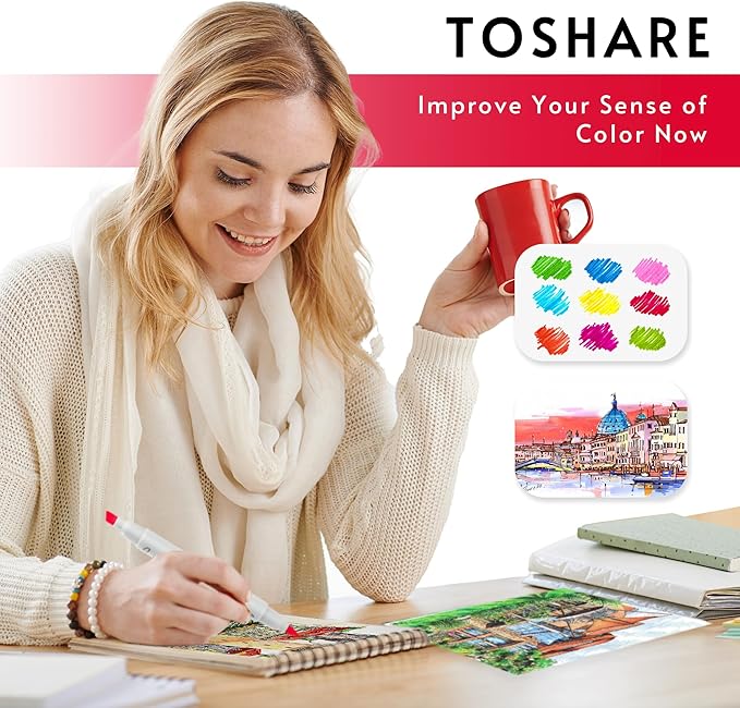 160 Colors Alcohol Markers Set - Double Tip Art Markers Alcohol Based Marker Brush&Chisel Nib Blender Art Pens Permanent Sketch Marker for Kids Adults Coloring and Artist Illustration