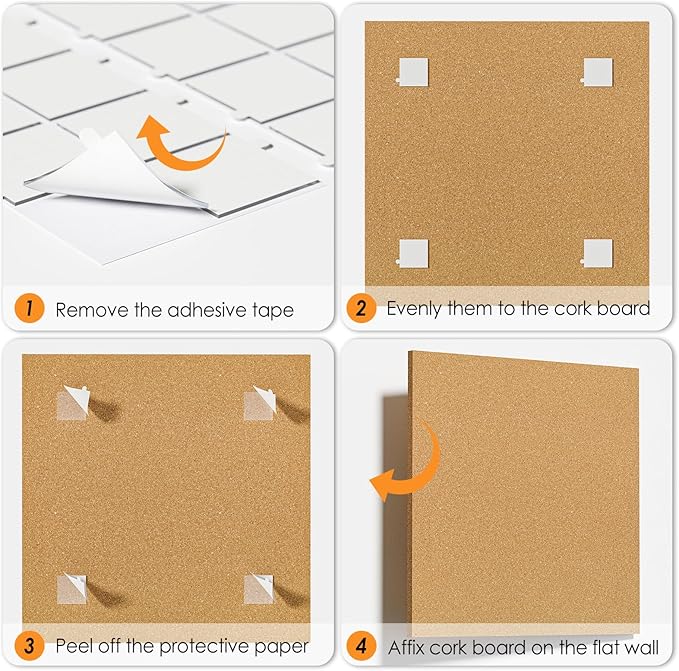 MaxGear Large Cork Board for Wall 48" x 36", 12 Pack Cork Board Tiles with 40 Pushpins & Safe Removable Adhesive Tabs, 12" x 12" Corkboards for Office, School & Home