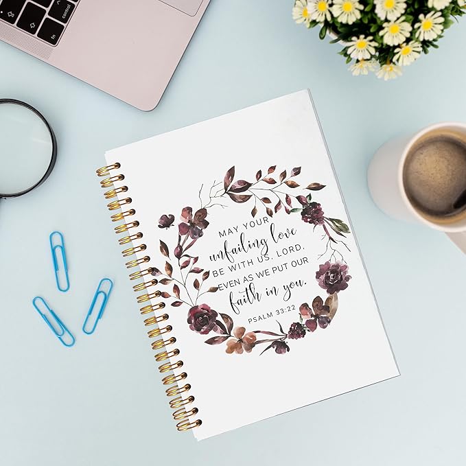VNWEK Bible Christian Spiral Notebook Journal - Christian Notebook for Women, Christian Art Gifts, Bible Gifts, 5.5x8.3 Notebook Spiral Bound with Writing Pads