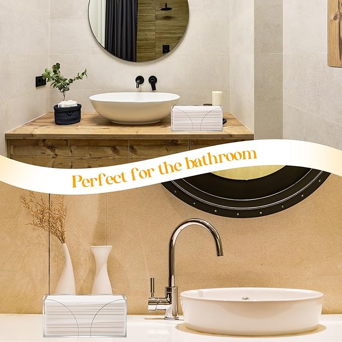 4Pack Clear Paper Towel Dispenser Countertop Acrylic Paper Towel Holder for Bathroom Folded Paper Towel Dispenser Clear Trifold Napkin Holder for Z-fold, C-fold, MultiFold Trifold
