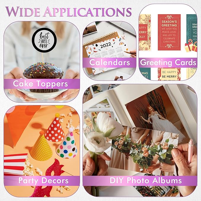 A-SUB Heavyweight Glossy Photo Paper 8.5 x 11 Inch 61lb 230GSM Thick Photo Printer Paper for DIY Cards Calendars for Inkjet Printers 100 Sheets