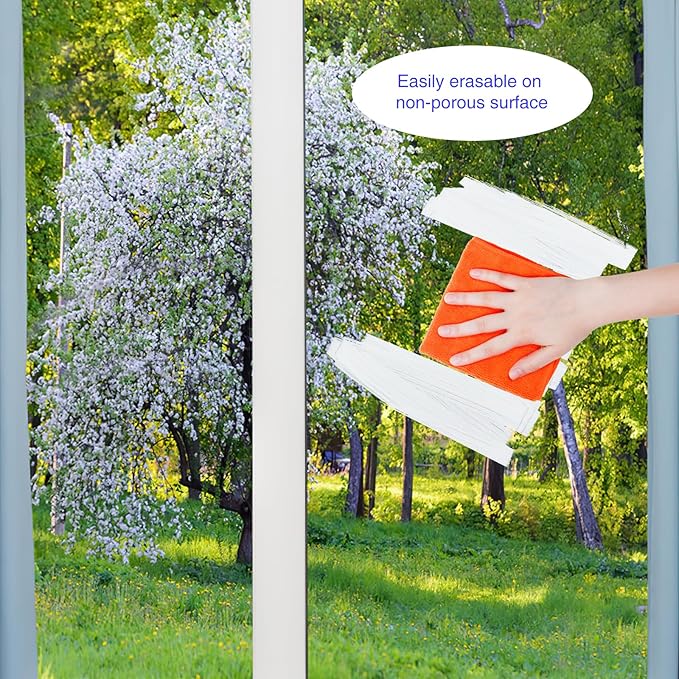 Window Chalk Markers for Cars 5 Pack Washable,White Paint Jumbo Liquid Chalk Marker with 15mm Thick Tips, Big Chalkboard Markers, Car Window Paint Markers Pen for Glass, Auto, Bistro, Mirror, Poster