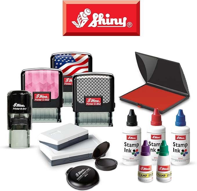 Shiny Gratuity Included Stamp, Round Self Inking Stamp for Restaurant, Bar and Retail, Red Ink