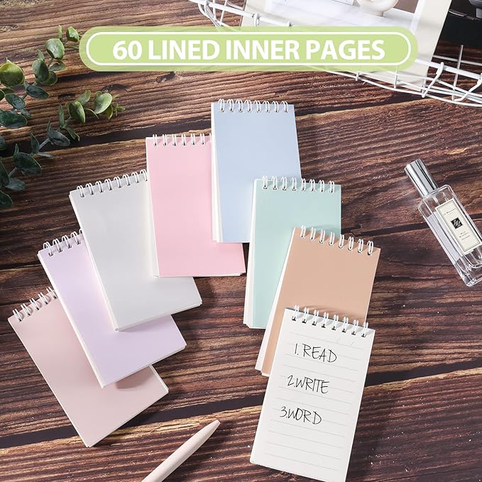 Ddaowanx Small Notebooks,3x5 Pocket Spiral Notepads With Lined Pages - The Perfect Little Mini Notebook to Stay Organized and Boost Productivity at Work or School (16, Cute Colors)