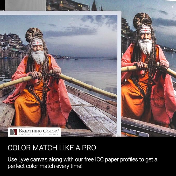 Premium Lyve Matte Canvas Sheets Professionals choice for Archival Inkjet for Use on Epson, Canon and HP printers. 13 inch x 19 inch 25 sheets