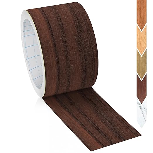 GSCIT Club Wood Grain Repair Tape, 2.3 inch X 15ft Self Adhesive Walnut Grain Repair Patch for Tables, Chairs, Baseboards, Doors, Windows, Floors, Handicraft DIY.