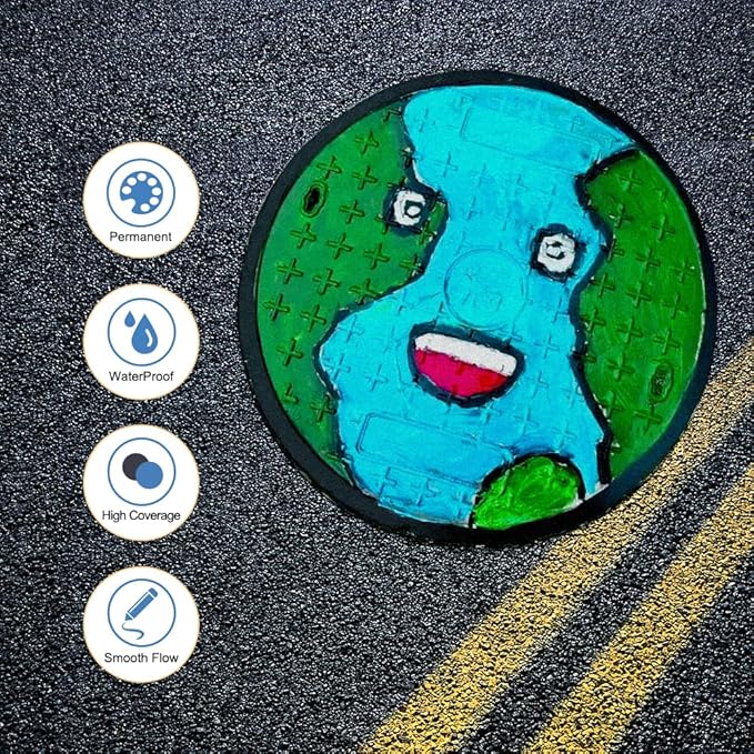 TRANSON 4 Colors Dual-tip Permanent Paint Markers Oil Based Waterproof