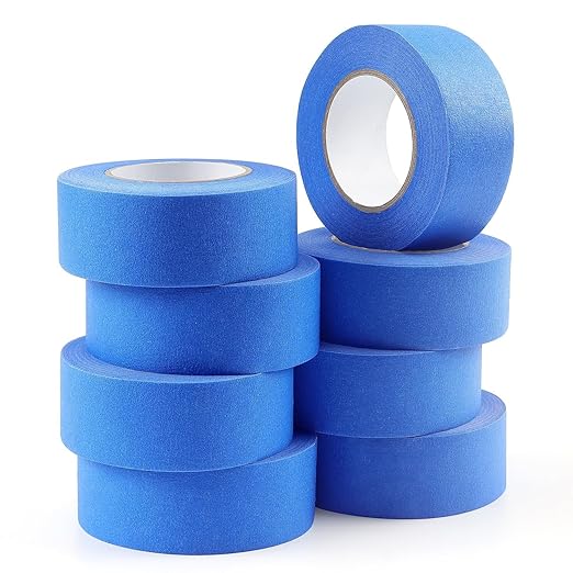Blue Masking Tape 1 Inch X 20 Yards, 8 Rolls, 160 Yards in Total, Masking Tape for DIY Artist Craft Arts, Decoration, Drafting