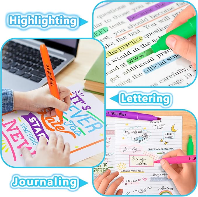 Duchong 240 Highlighters Bulk, Highlighters Assorted Colors for Adult Kids, Chisel Tip Dry-Quickly No Bleed Highlighter, Office Classroom Must Have, School Supplies for Teachers