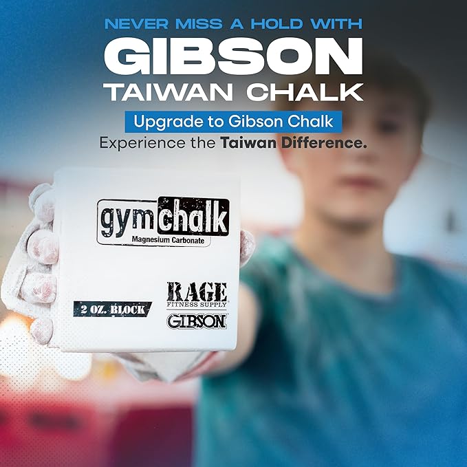 Gibson Athletic Gymnastic Powder Chalk Block, Premium Taiwan Gymnastics Chalk Blocks, Pack of 8 Chalk Blocks, Magnesium Carbonate, Weightlifting, Rock Climbing Powder Chalk, 1Lb (8 Blocks x 2oz)