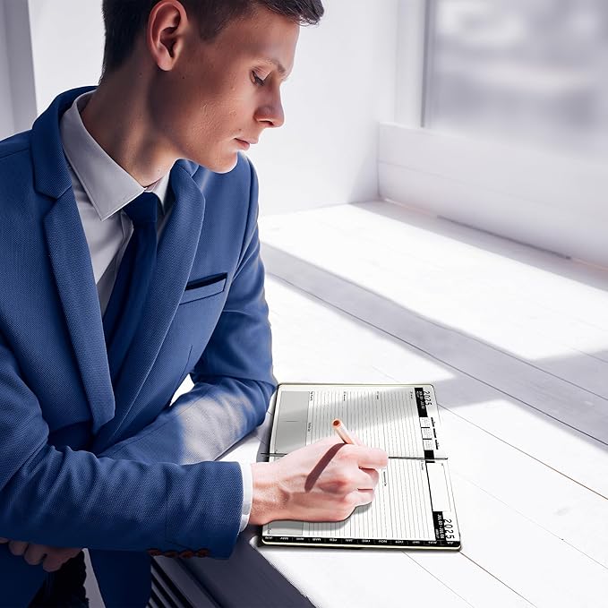 Ensight 2025-2026 HARDCOVER Leather Planner Weekly & Monthly - 6.5x8.5 Inches - Academic Planner Business Personal or Student - Pen Holder, Thick Paper, July 2025 - June 2026 (Brown)