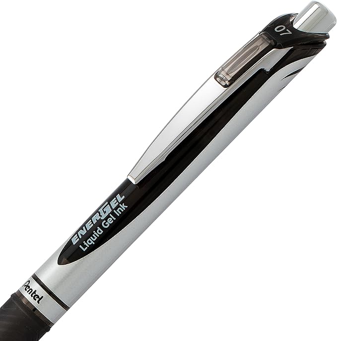 Pentel EnerGel RTX Retractable Liquid Gel Pen Canister, Black Ink, 36Pk (BL77PC36A)