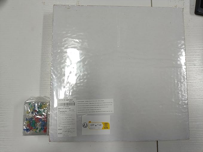 6 Pac Self-Adhesive Square Cork Boards for Wall with 100 Push Pins for Bulletin Boards Cork Wall Home School Office Decorative(12"x12"x1/4" )