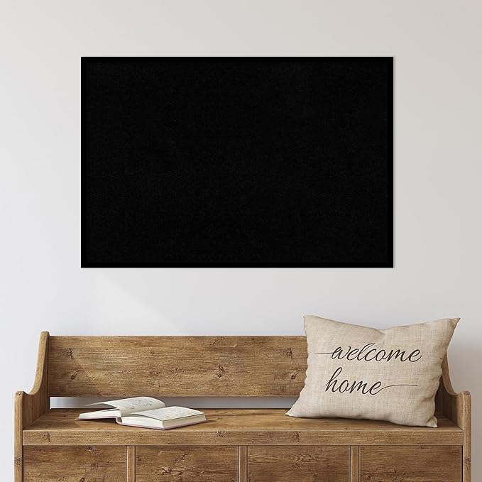 Amanti Art Black Cork Board for Wall, 25x37 Vision Board with Black Wood Frame, Large Corkboard Office Decor for Home Organization, Modern Corkboard Pinboard to Display Items for Home Organization in