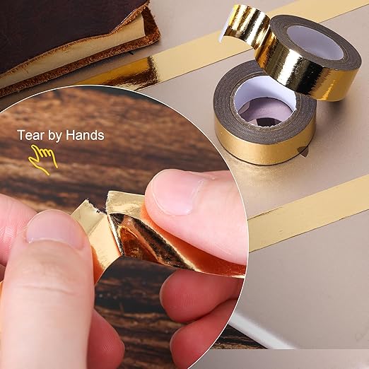 Solid Foil Washi Tape - Low Tack Self Adhesive Decorative Washi Tape Shiny Metallic Color - 3/5 Inch Wide and 66 FT Long Total, Light Blue