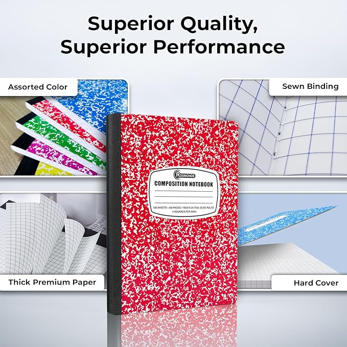 1000 Pack (Pallet) Composition Notebook Bulk, Graph Ruled, Pallet of Notebooks, 200 Pages (100 Sheets),8 x 5.75, Bulk Notebooks for School, Bulk Office Notebooks, 4-7 Days Transit